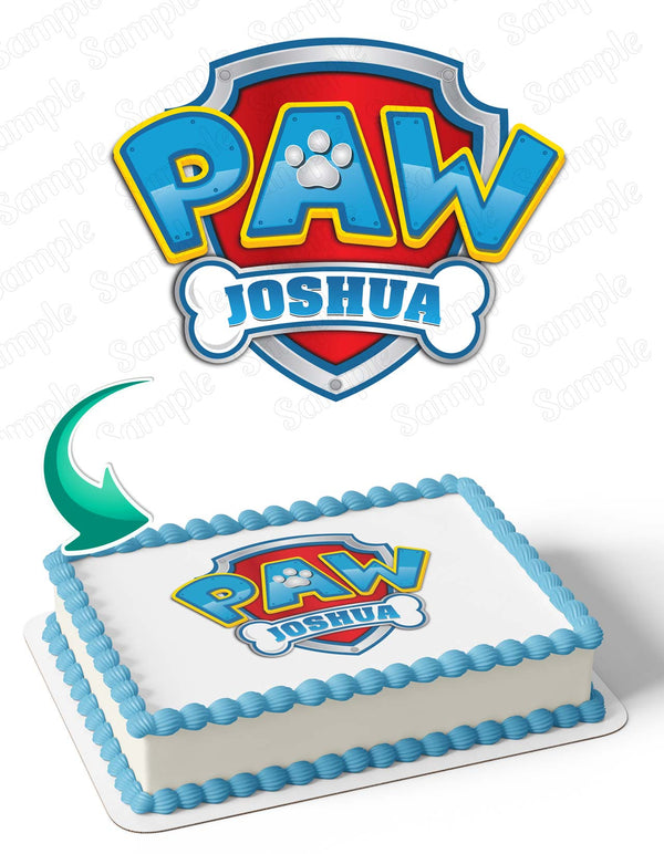 Paw Patrol Logo Edible Cake Toppers