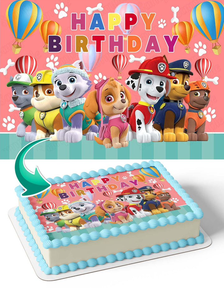 Paw Patrol Pups Friends Kids Edible Cake Toppers