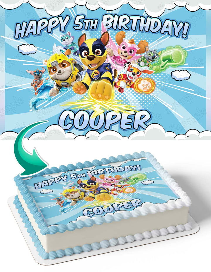 Paw Patrol Team Mighty Pups Edible Cake Toppers