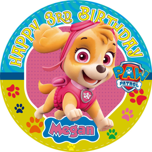 Paw Patrol SKY Edible Cake Toppers Round