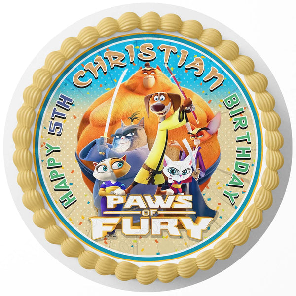 Paws of Fury The Legend of Hank RD Edible Cake Toppers Round