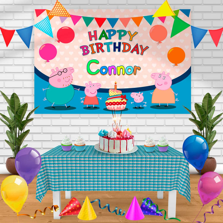 peppa pig Birthday Banner Personalized Party Backdrop Decoration