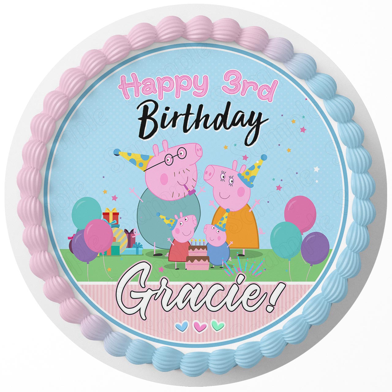 Peppa Pig Rd Edible Cake Toppers Round – Ediblecakeimage