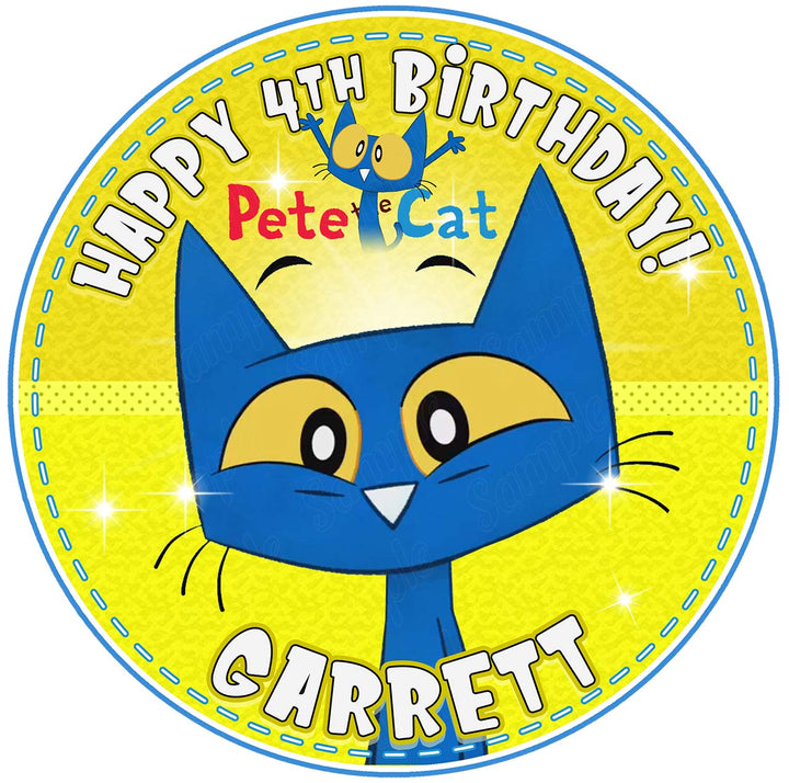 Pete The Cat R Edible Cake Toppers Round