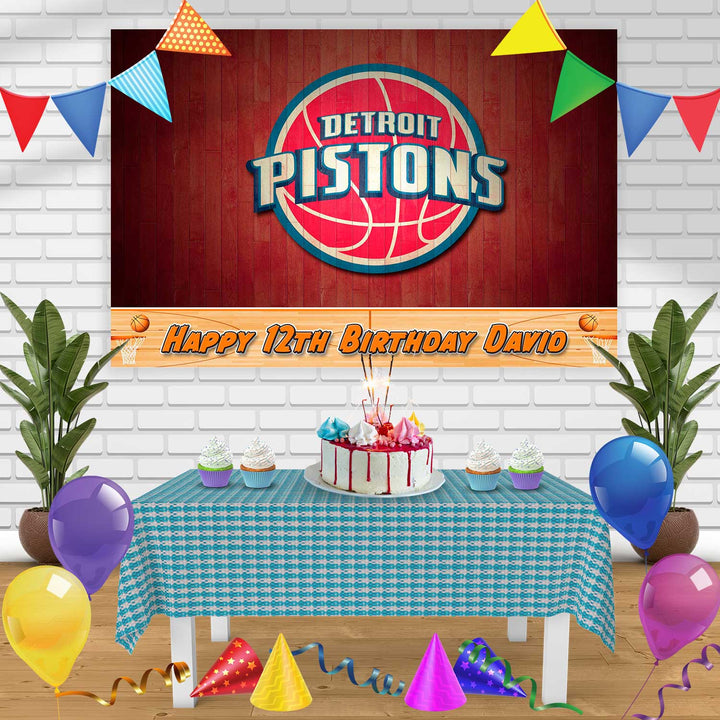 PISTONS Birthday Banner Personalized Party Backdrop Decoration