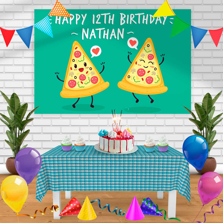PIZZA Birthday Banner Personalized Party Backdrop Decoration