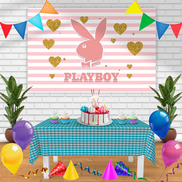 Playboy Pink Bk Birthday Banner Personalized Party Backdrop Decoration