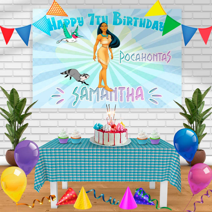 Pocahontas Birthday Banner Personalized Party Backdrop Decoration