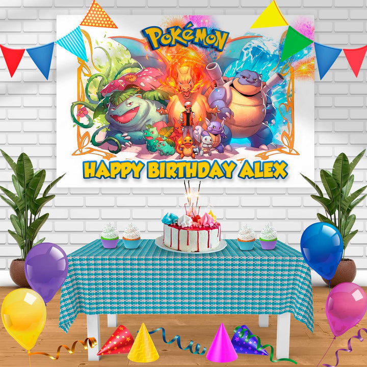 Pokemon Birthday Banner Personalized Party Backdrop Decoration