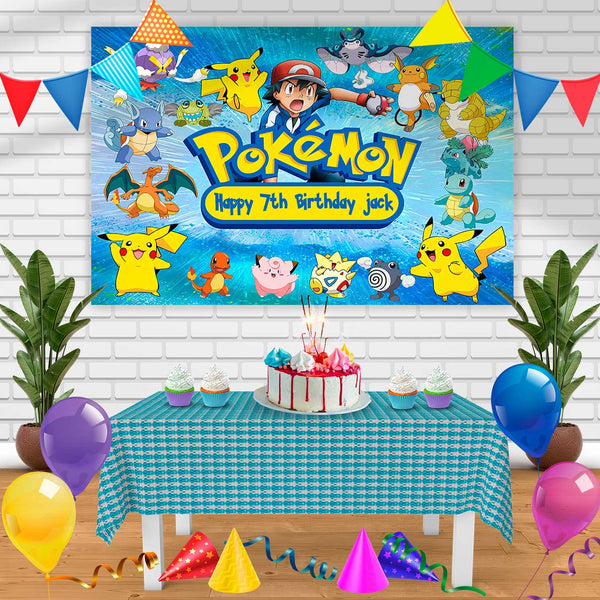 Pokemon Kl Birthday Banner Personalized Party Backdrop Decoration