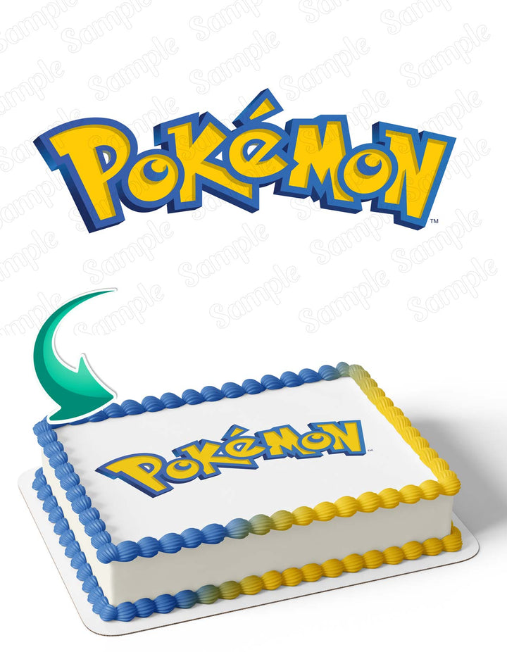 Pokemon Logo Edible Cake Toppers