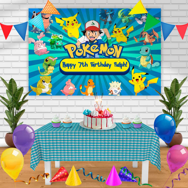 Pokemon Op Birthday Banner Personalized Party Backdrop Decoration