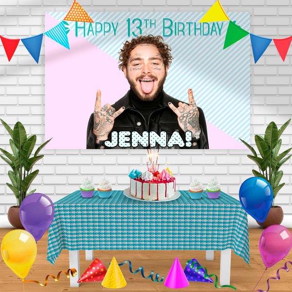 Post Malone 2 Birthday Banner Personalized Party Backdrop Decoration