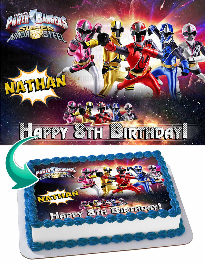 Power Rangers Ninja Steel Edible Cake Toppers