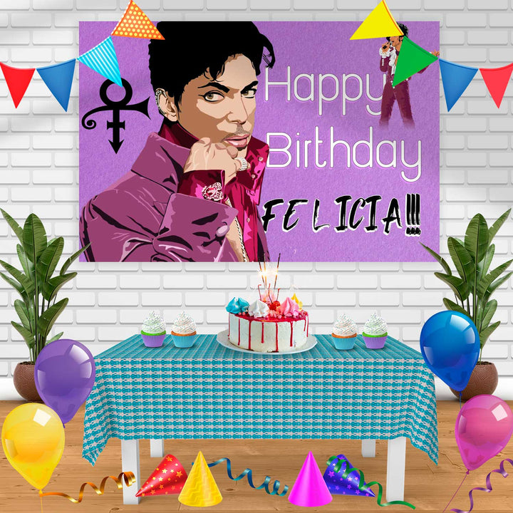 Prince Singer Birthday Banner Personalized Party Backdrop Decoration