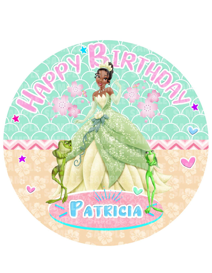Princess And the Frog Tiana Edible Cake Toppers Round