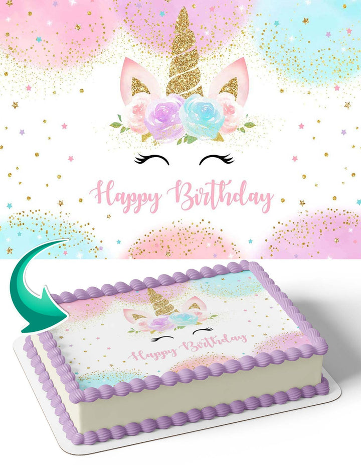 Princess Unicorn Birthday Beauty Girl JH Edible Cake Toppers