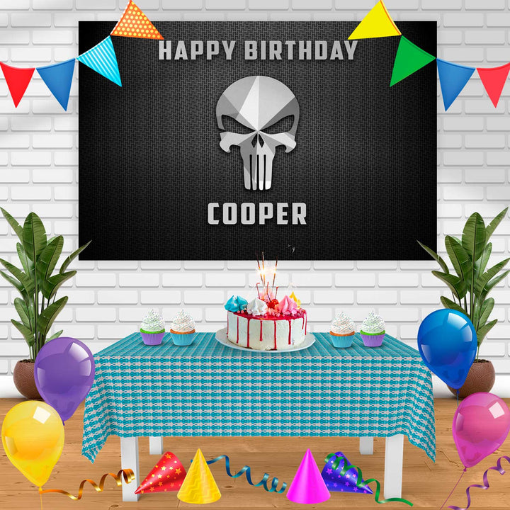 Punisher 2 Birthday Banner Personalized Party Backdrop Decoration