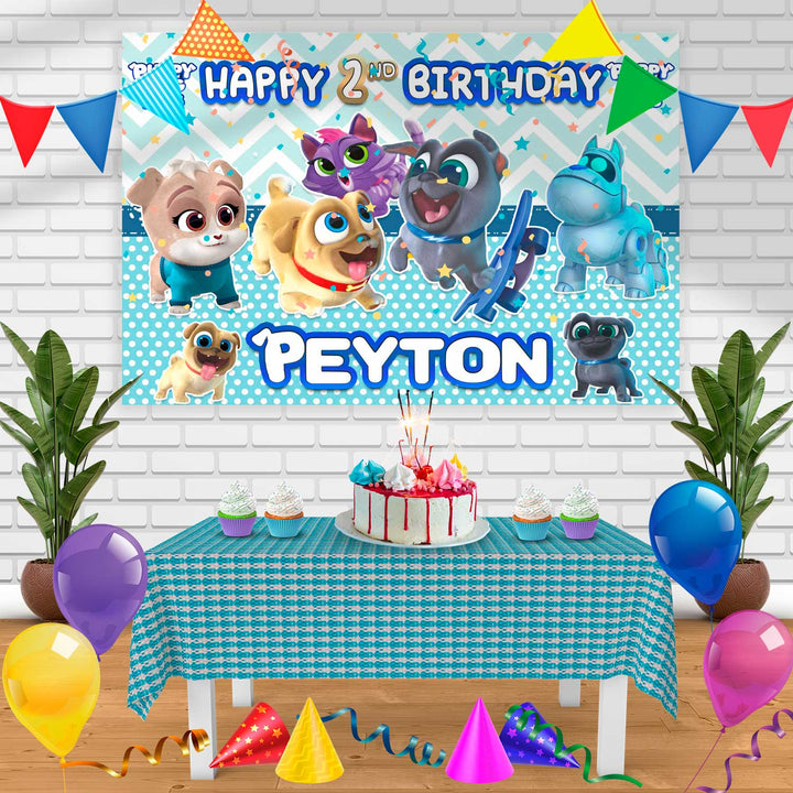 Puppy Dogs Birthday Banner Personalized Party Backdrop Decoration