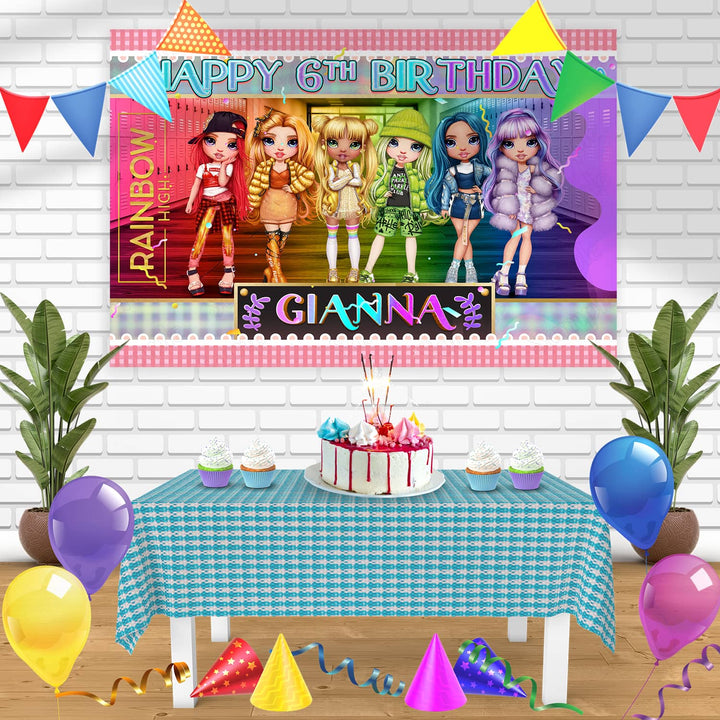 Rainbow High Shadow Dolls Girls Bn Birthday Banner Personalized Party Backdrop Decoration