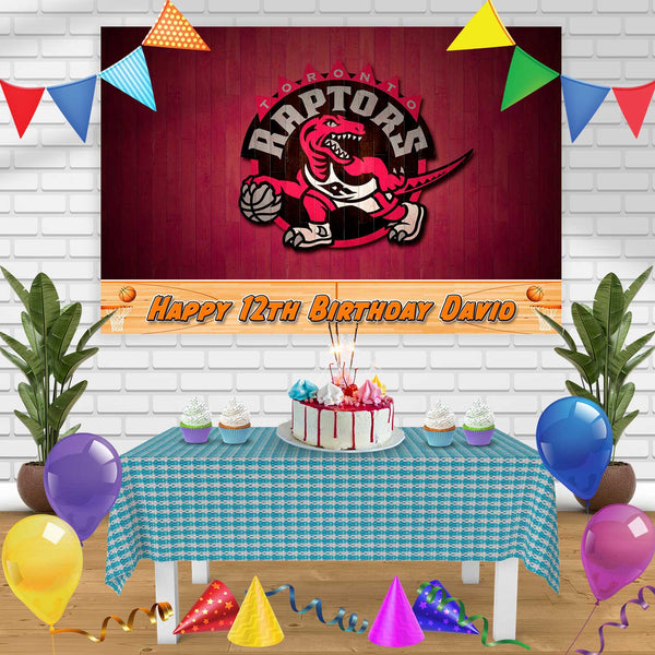 RAPTORS Birthday Banner Personalized Party Backdrop Decoration