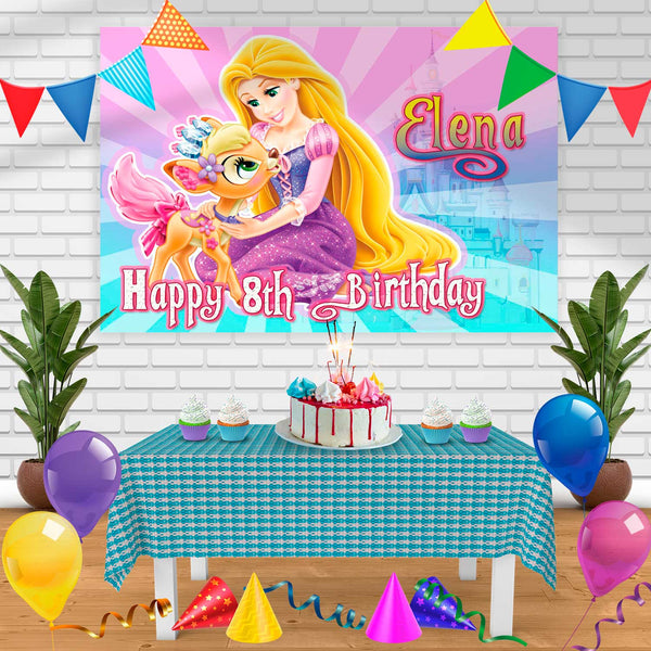 Rapunzel Birthday Banner Personalized Party Backdrop Decoration