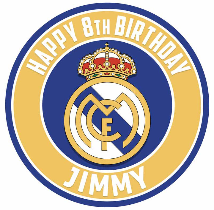 Real Madrid CF 2 Edible Cake Toppers Round