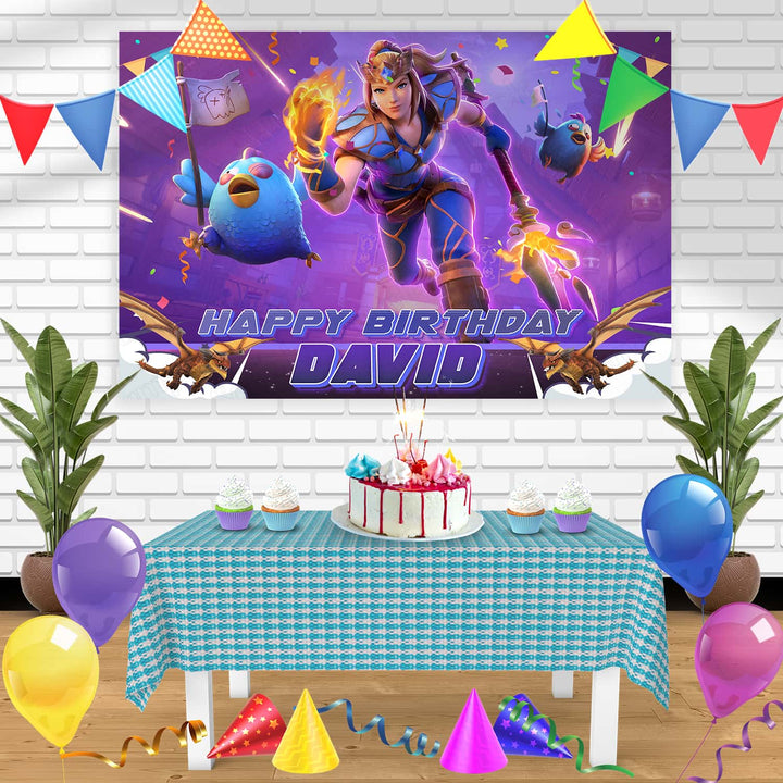 Realm Royale Game Birthday Banner Personalized Party Backdrop Decoration