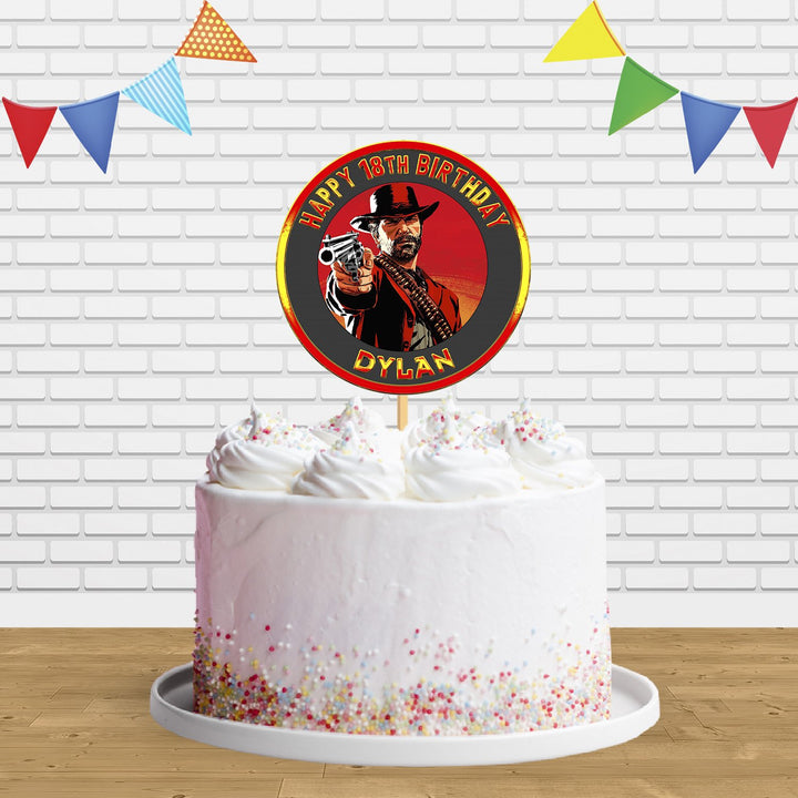 Red Dead Cake Topper Centerpiece Birthday Party Decorations