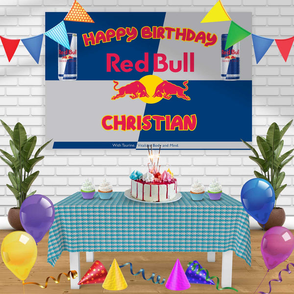 RedBull Birthday Banner Personalized Party Backdrop Decoration