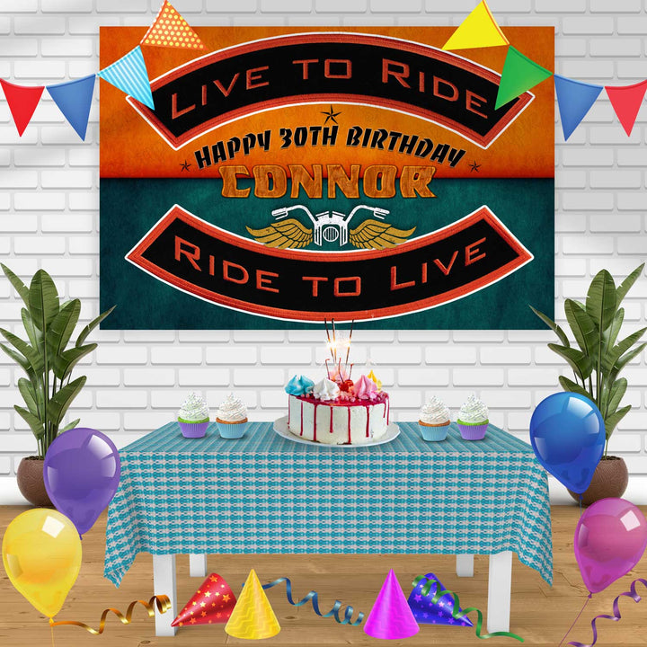 Ride to Live Birthday Banner Personalized Party Backdrop Decoration