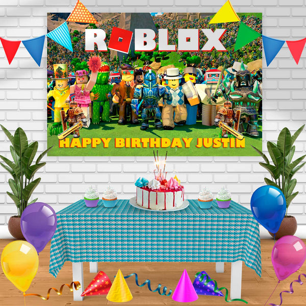 ROBLOX 5 Birthday Banner Personalized Party Backdrop Decoration