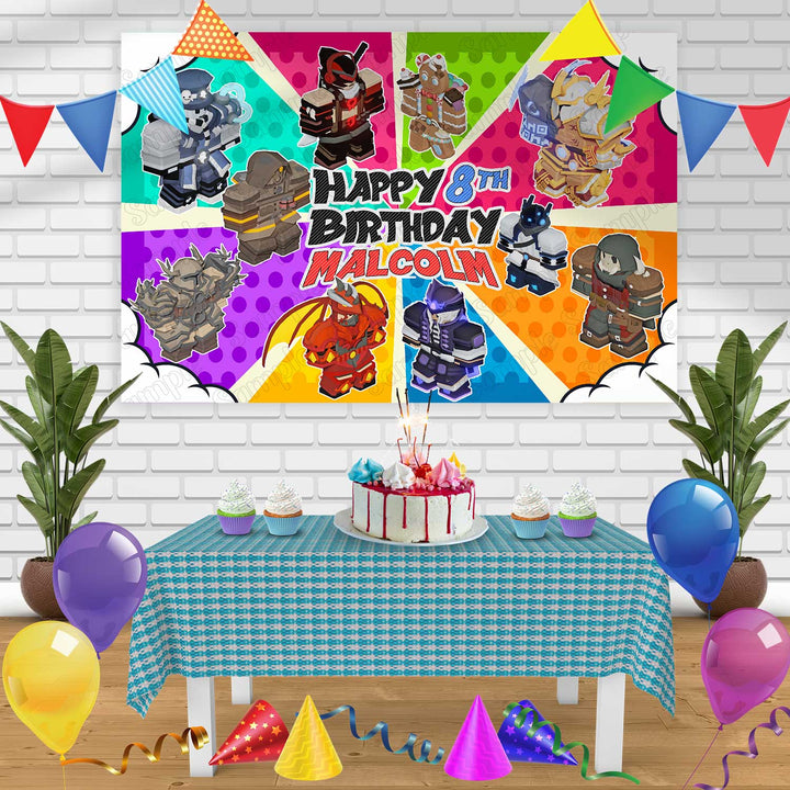 Roblox BedWars Birthday Banner Personalized Party Backdrop Decoration