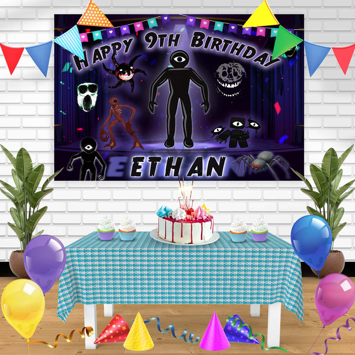 Roblox Doors Seek Birthday Banner Personalized Party Backdrop Decoration