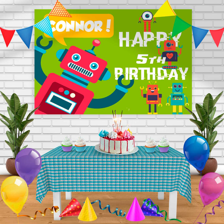 ROBOTS Birthday Banner Personalized Party Backdrop Decoration