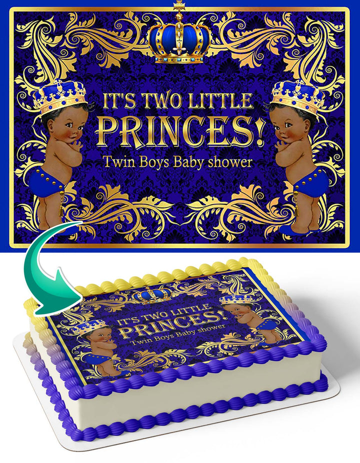Royal Baby Shower African American TwinsTBS Edible Cake Toppers