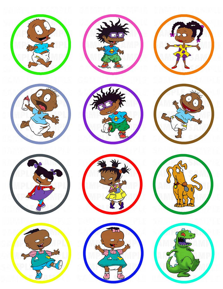Rugrats African American Black CC Edible Cupcake Toppers