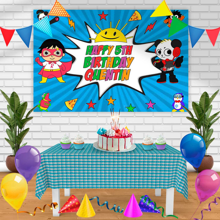 Ryan Toys Birthday Banner Personalized Party Backdrop Decoration