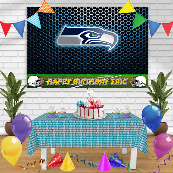 Seattle Seahawks Birthday Banner Personalized Party Backdrop Decoration