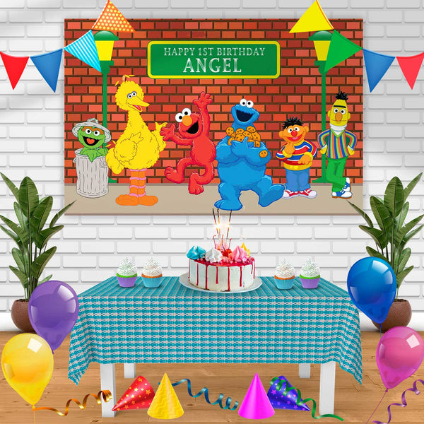 Sesame Street Birthday Banner Personalized Party Backdrop Decoration