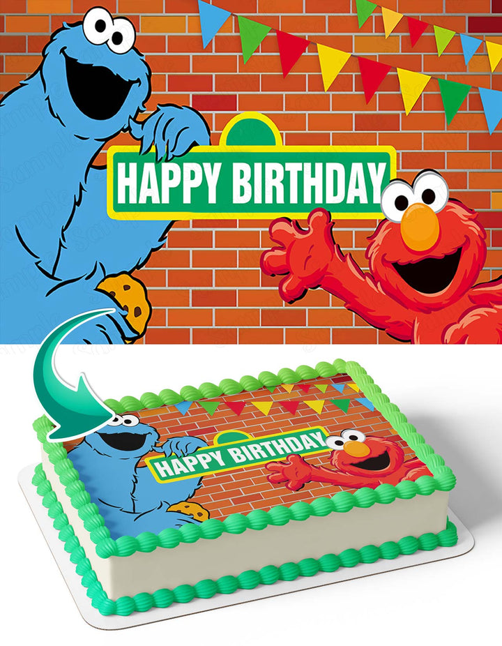 Sesame Street Elmo and Cookie MonsterSEC Edible Cake Toppers