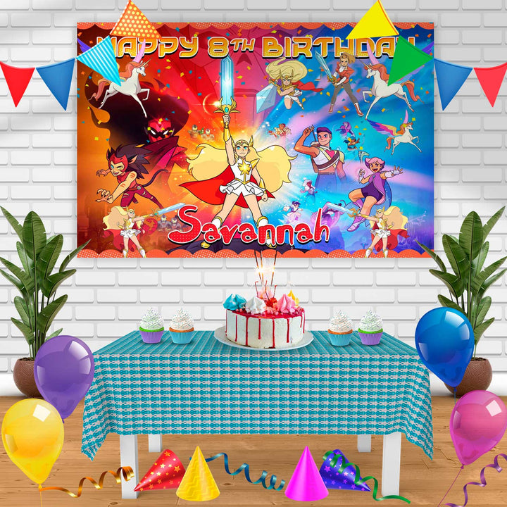She Ra The Princess Of The Power Adora Birthday Banner Personalized Party Backdrop Decoration