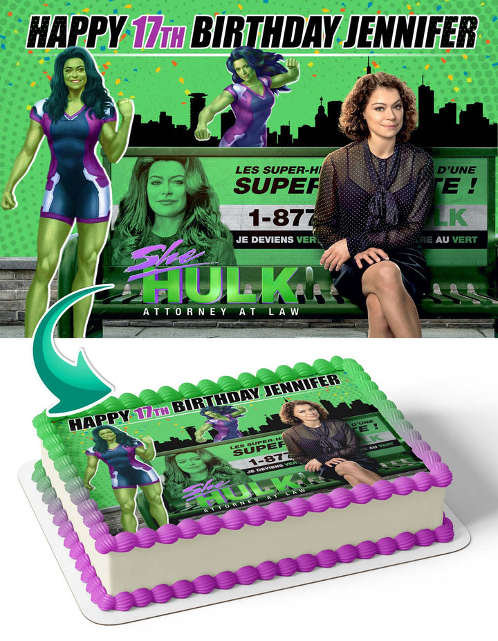 She Hulk Edible Cake Toppers