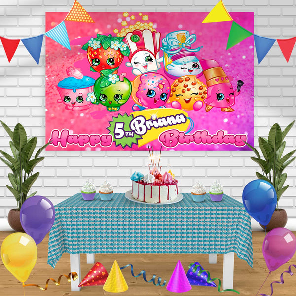 Shopkins Birthday Banner Personalized Party Backdrop Decoration