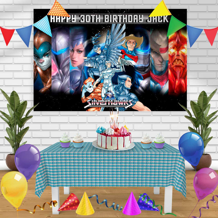 Silverhawks Birthday Banner Personalized Party Backdrop Decoration