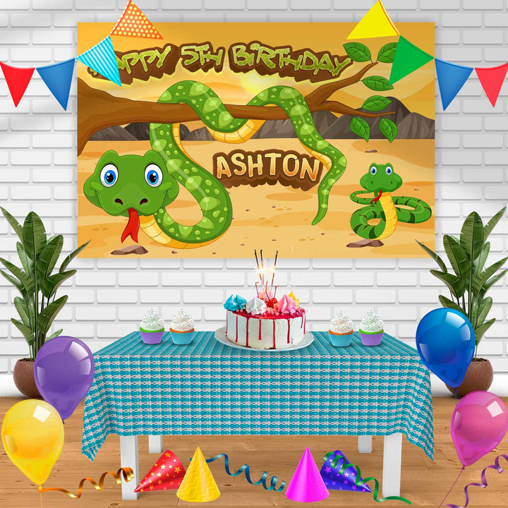 Snake Kids Birthday Birthday Banner Personalized Party Backdrop Decoration