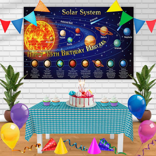 Solar System Birthday Banner Personalized Party Backdrop Decoration