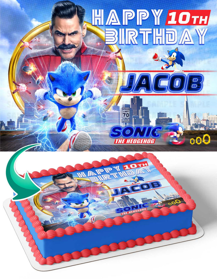 Sonic Edible Birthday Cake Topper