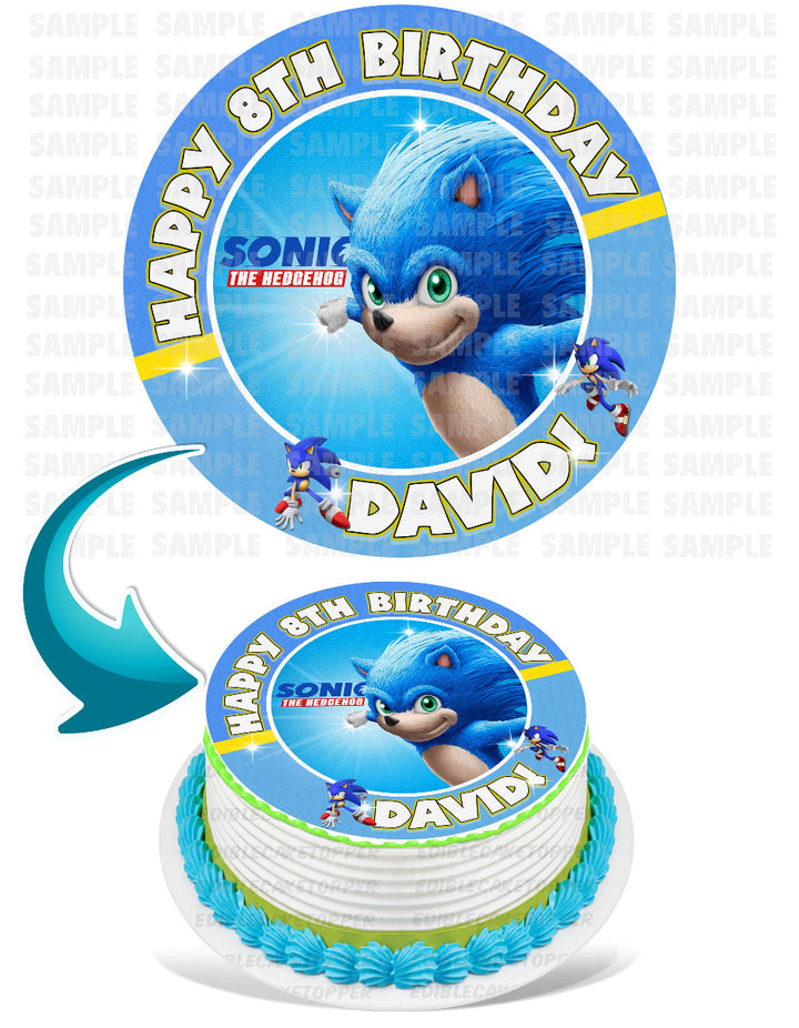 Sonic Edible Cake Toppers Round
