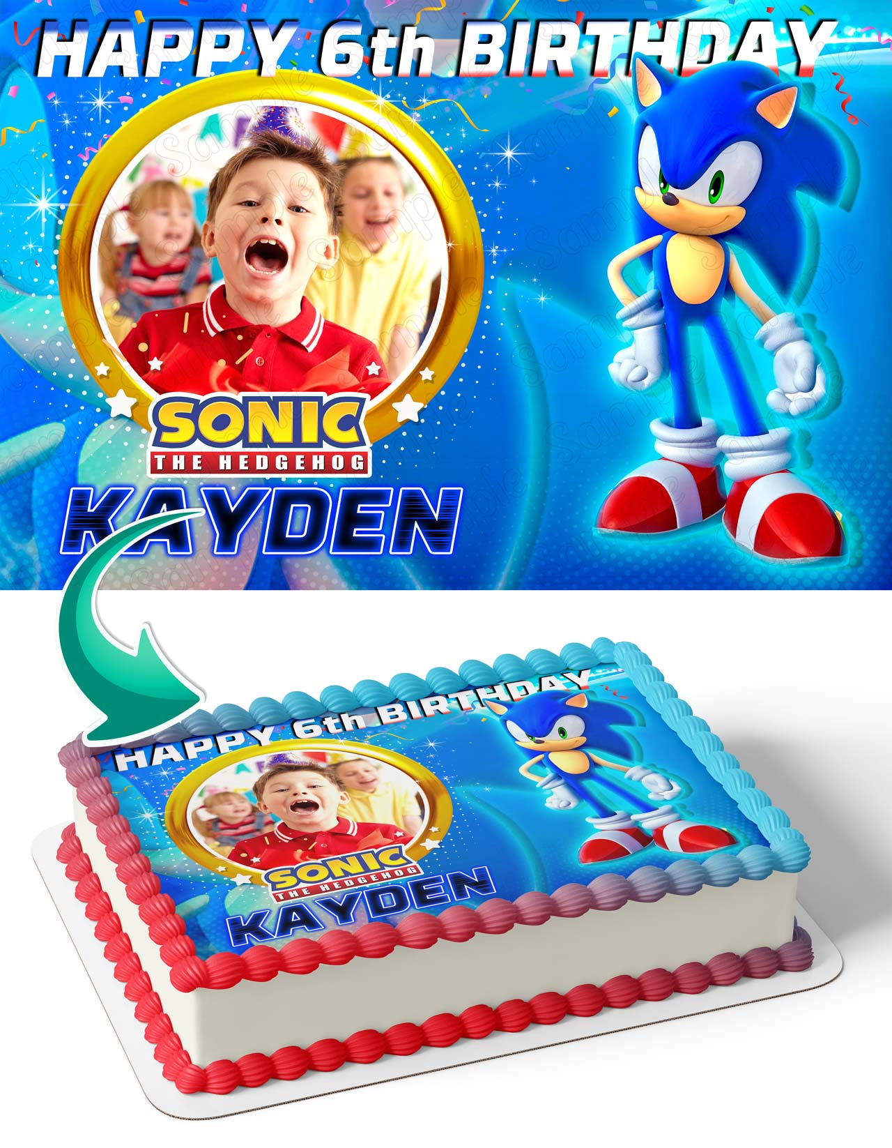 Sonic Photo Frame Edible Cake Topper Image – Ediblecakeimage